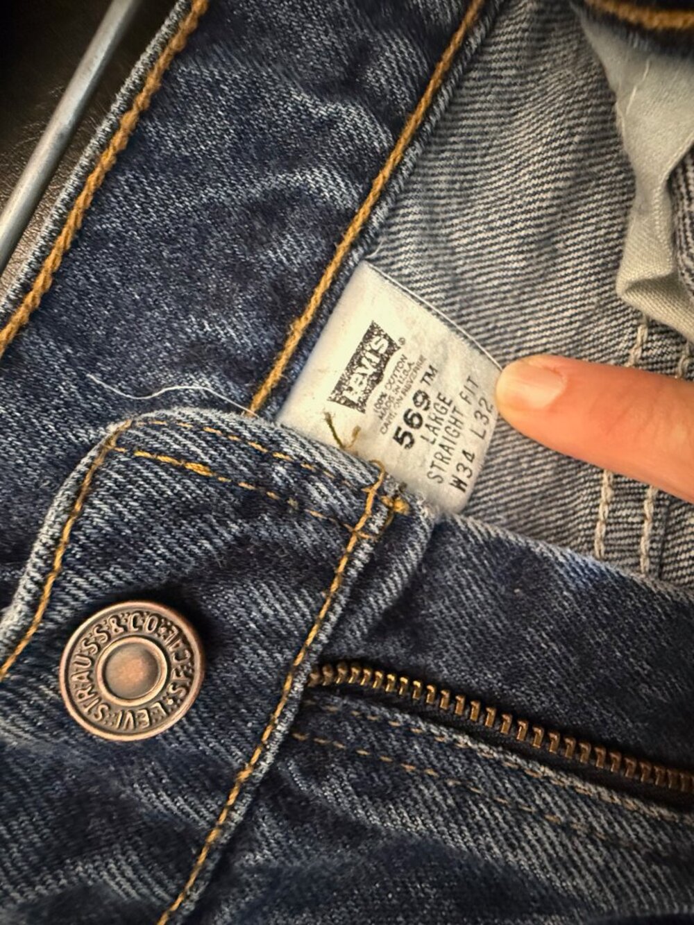 Levi's 569 Men's 34x32 Loose Straight Jeans Medium Wash Relaxed Baggy Denim